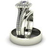 1.13ct Brilliant Cut Diamond Double Halo Gold Complete Set - 04US09C